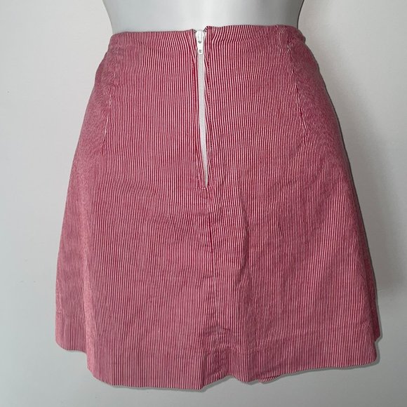 BMOSS Red Stripped Mini Skirt with Built-In Shorts - Picture 2 of 4